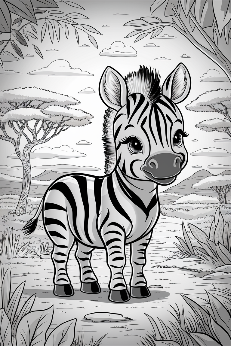 baby zebra coloring pages 