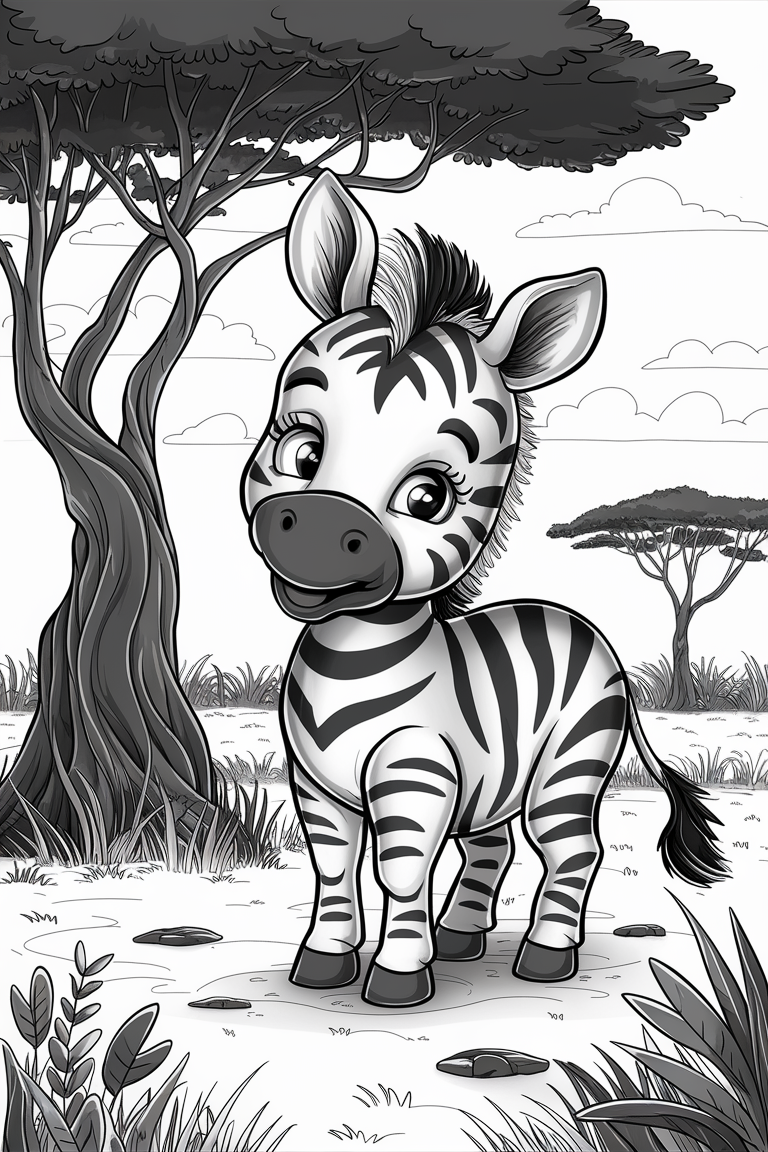 baby zebra coloring pages 