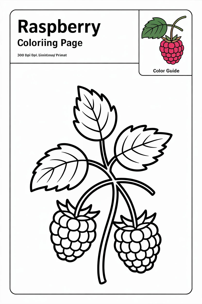raspberry coloring pages free