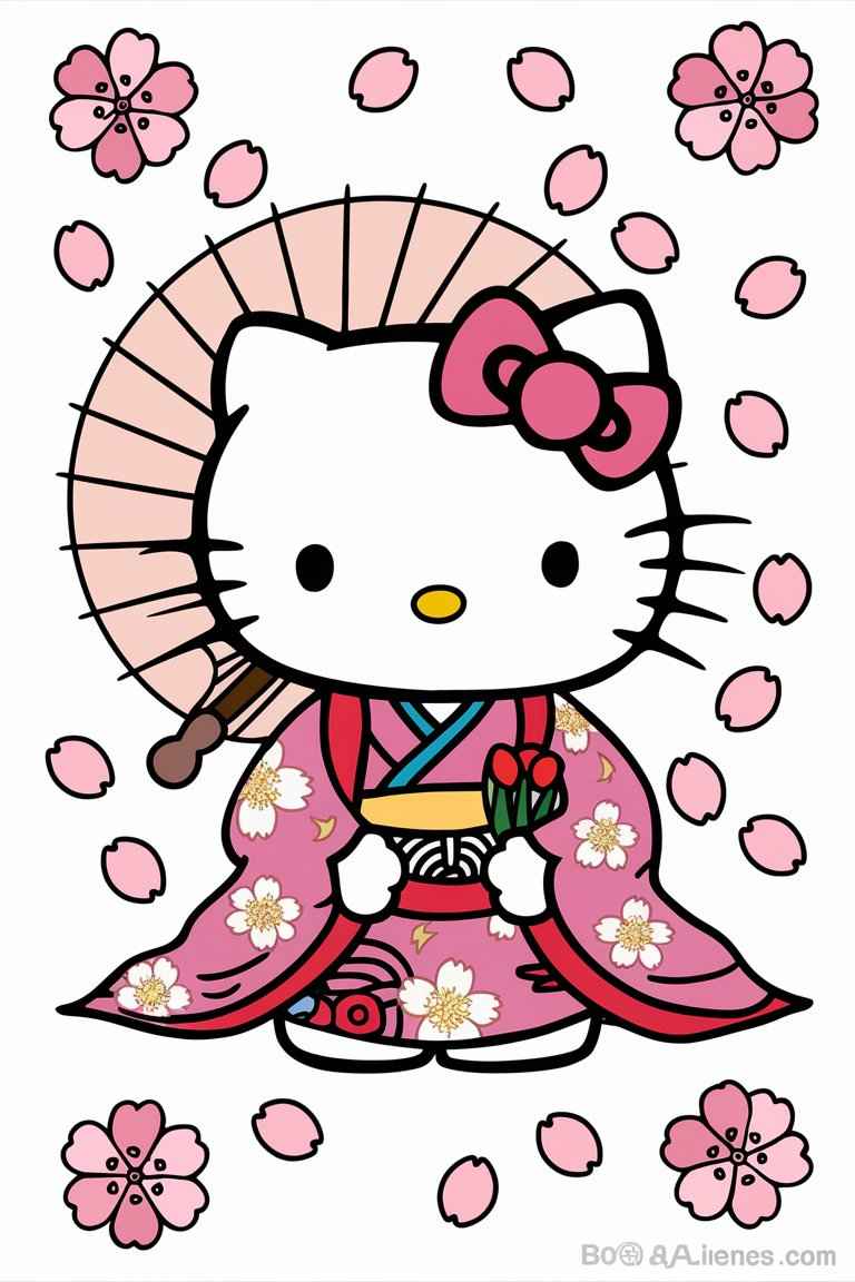 hello kitty coloring pages all characters