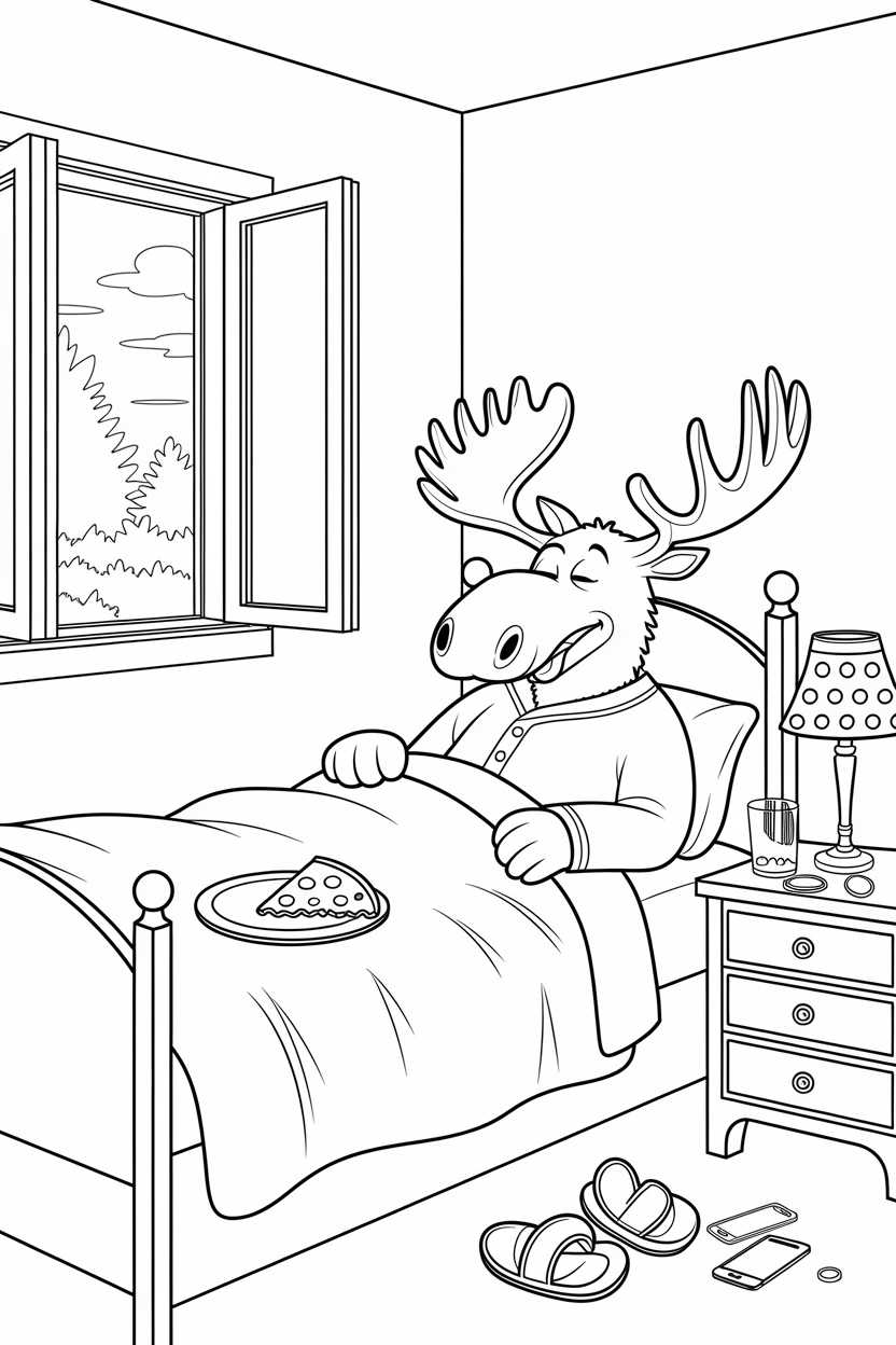 free printable moose coloring pages