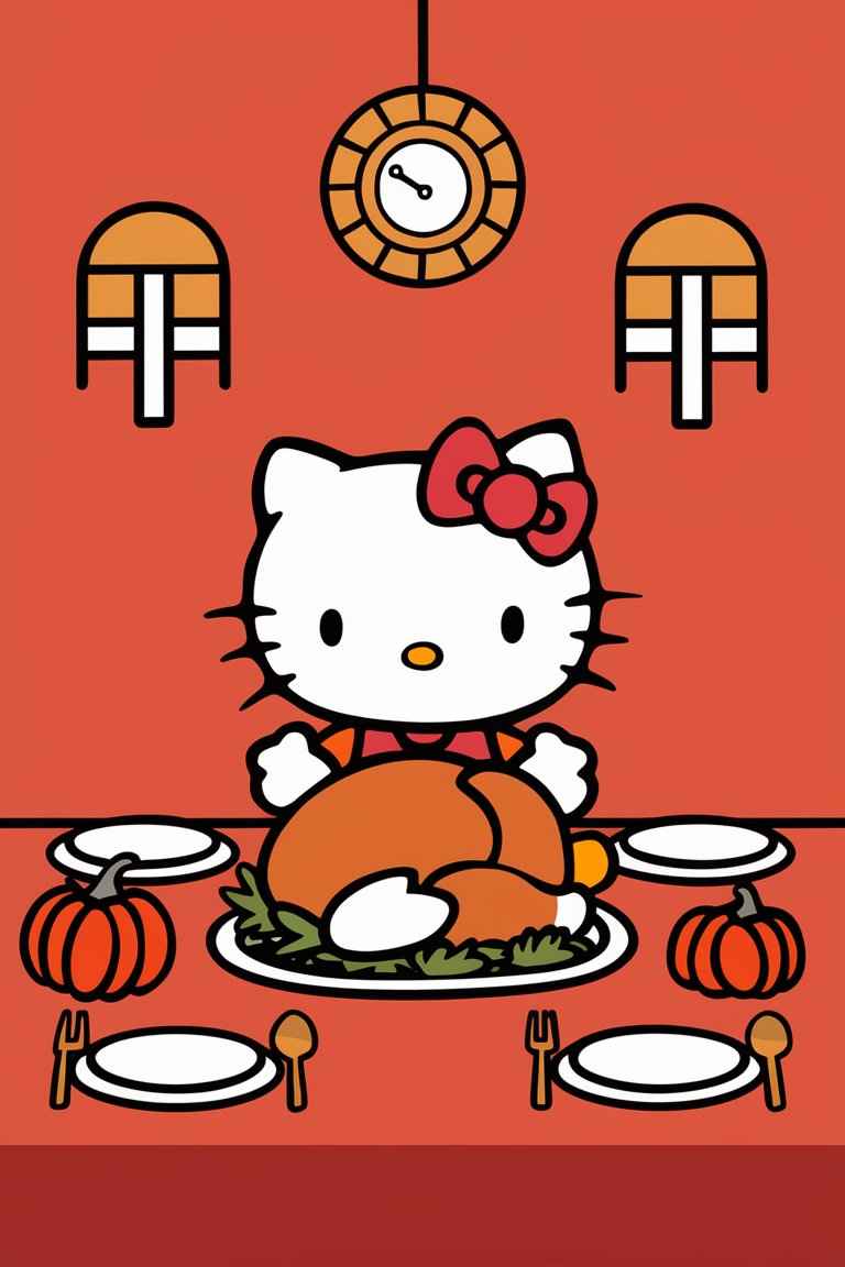 hello kitty thanksgiving coloring pages free