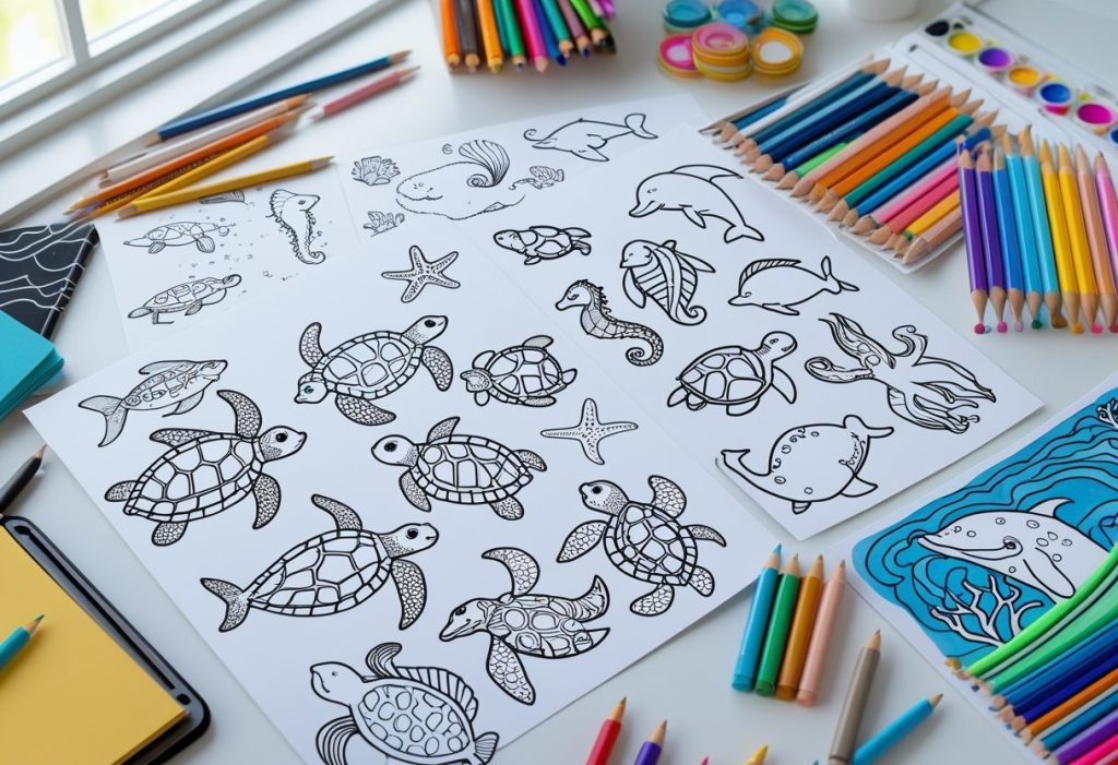sea animal coloring pages printable free