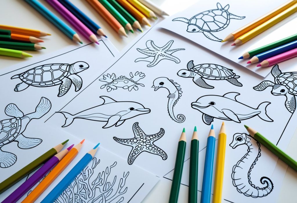 sea animal coloring pages for kids