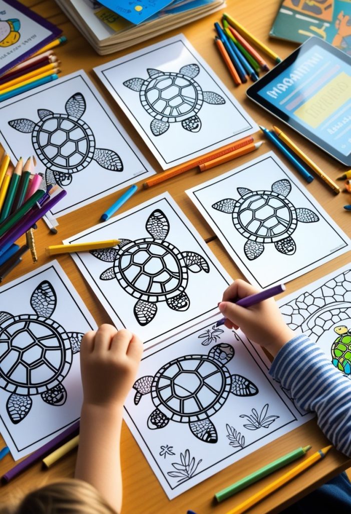 turtle coloring pages printable