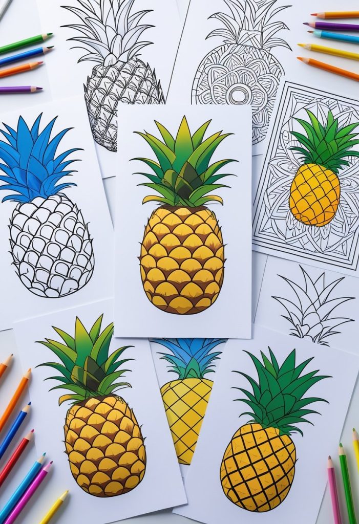 pineapple coloring page