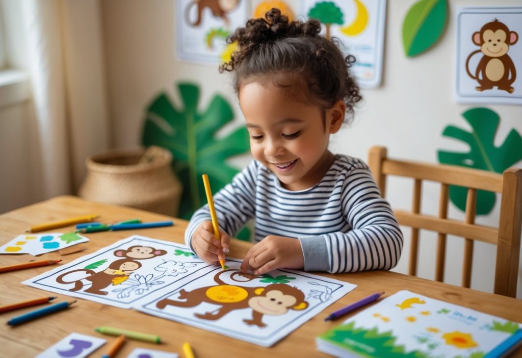 Monkey coloring pages