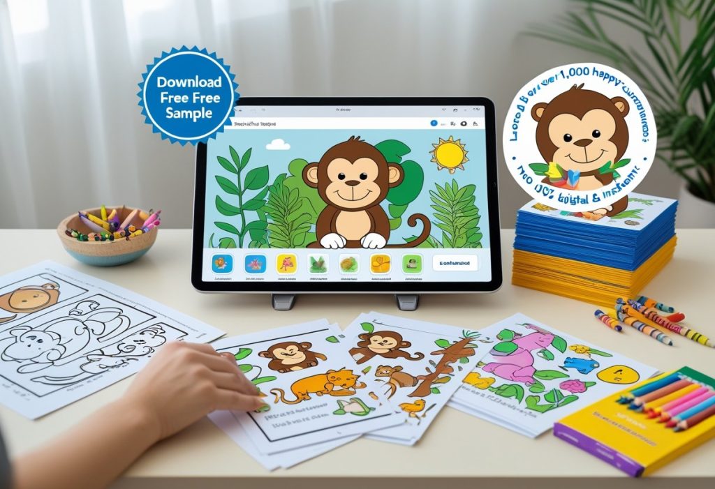 monkey coloring pages for adults