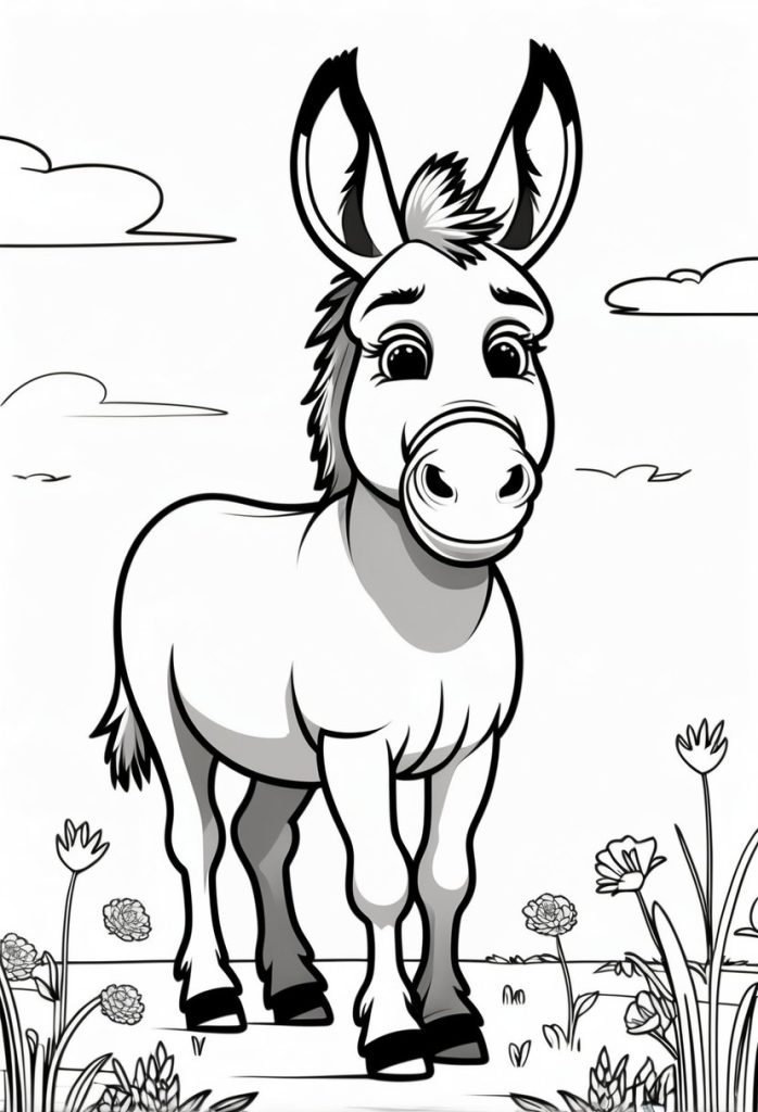 donkey coloring page