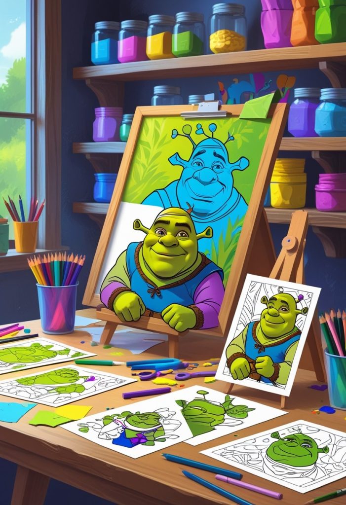 shrek coloring pages face