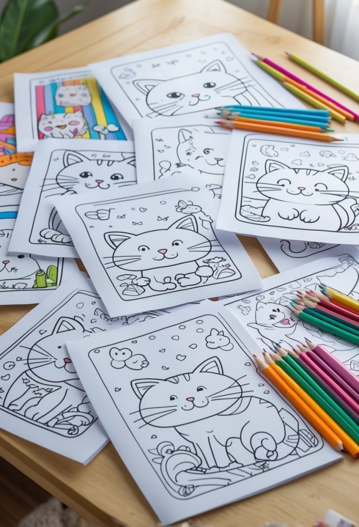 cat coloring pages for kids