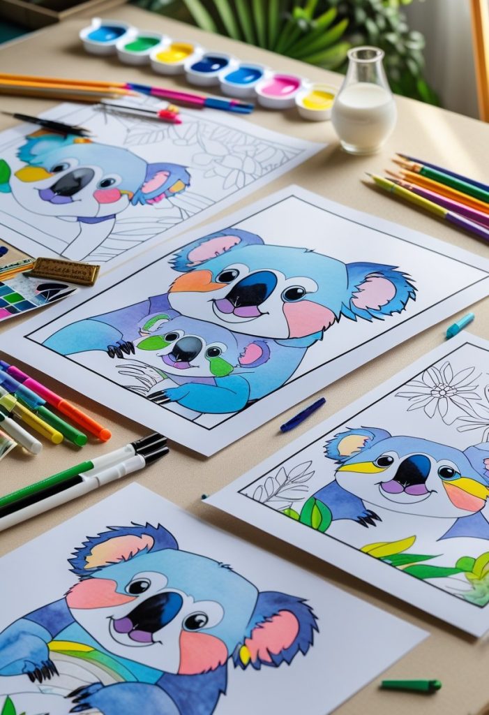 cute baby koala coloring pages