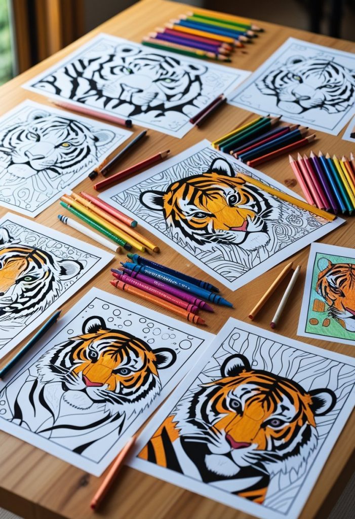 tiger coloring pages easy