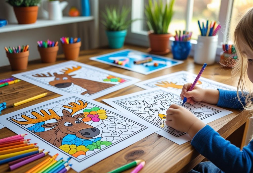 moose coloring pages for kids