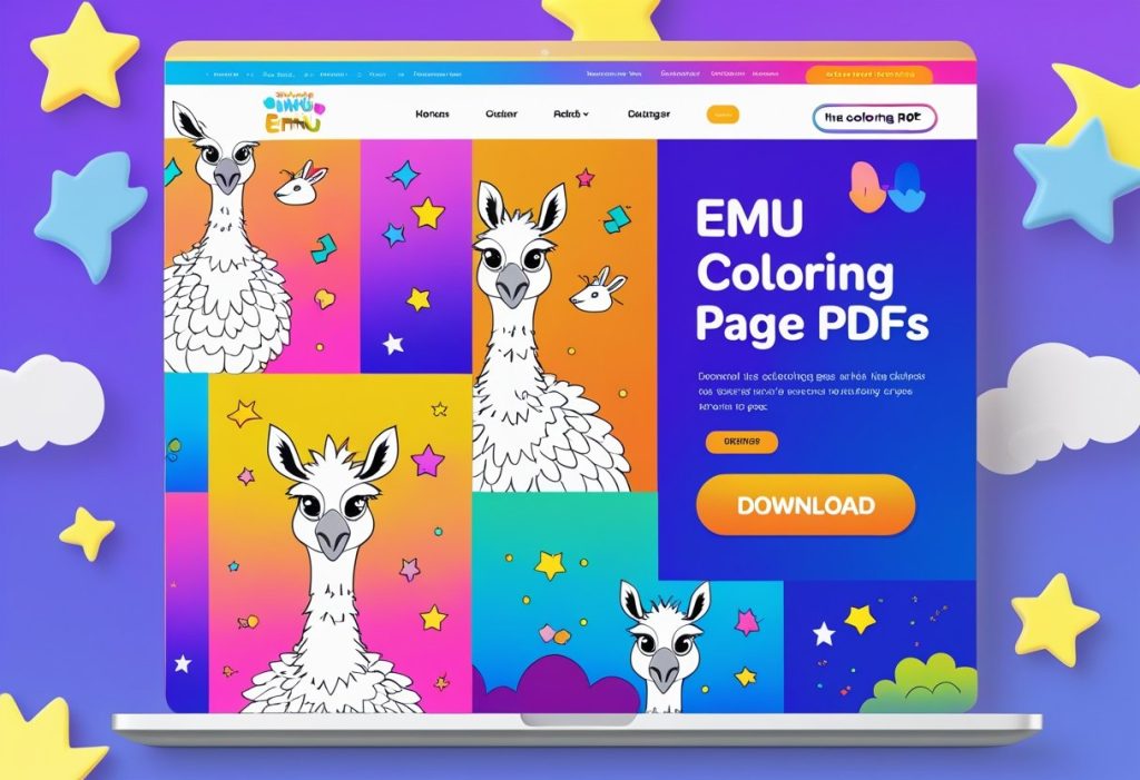 emu coloring page to print