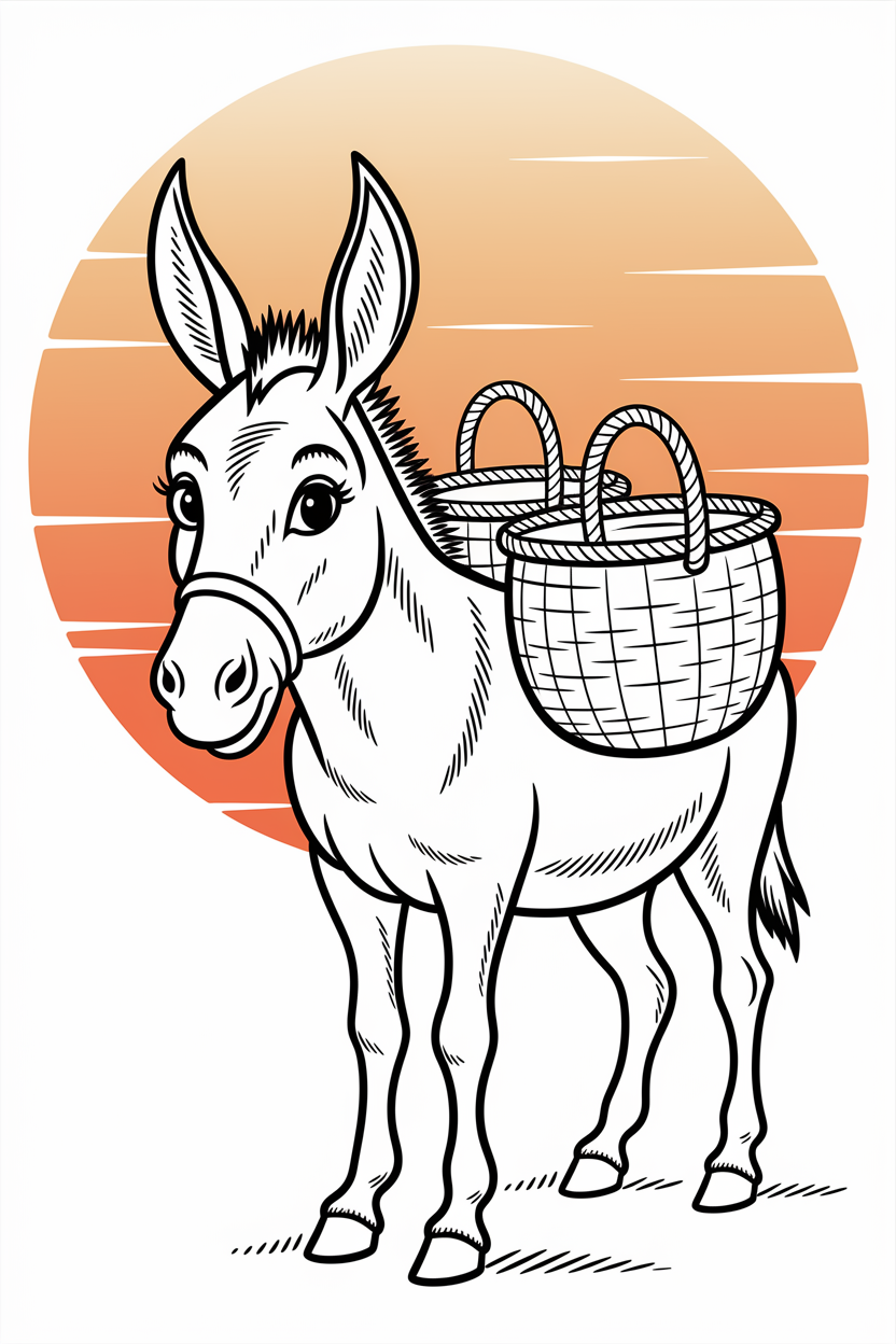 donkey colouring pages printable