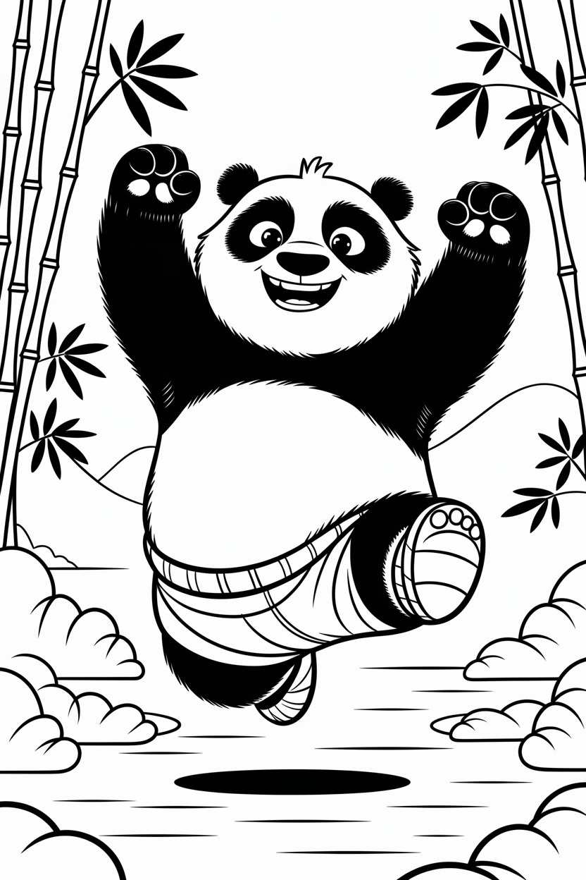panda coloring pages cute
