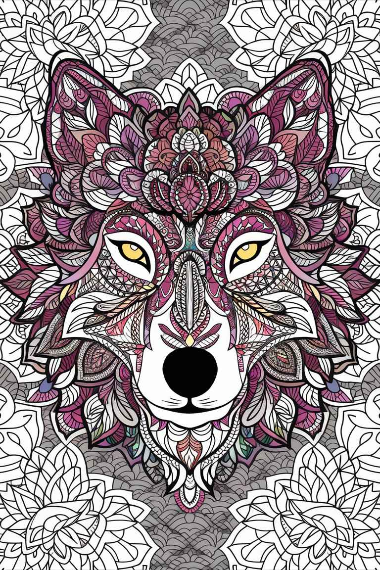 wolf coloring pages easy