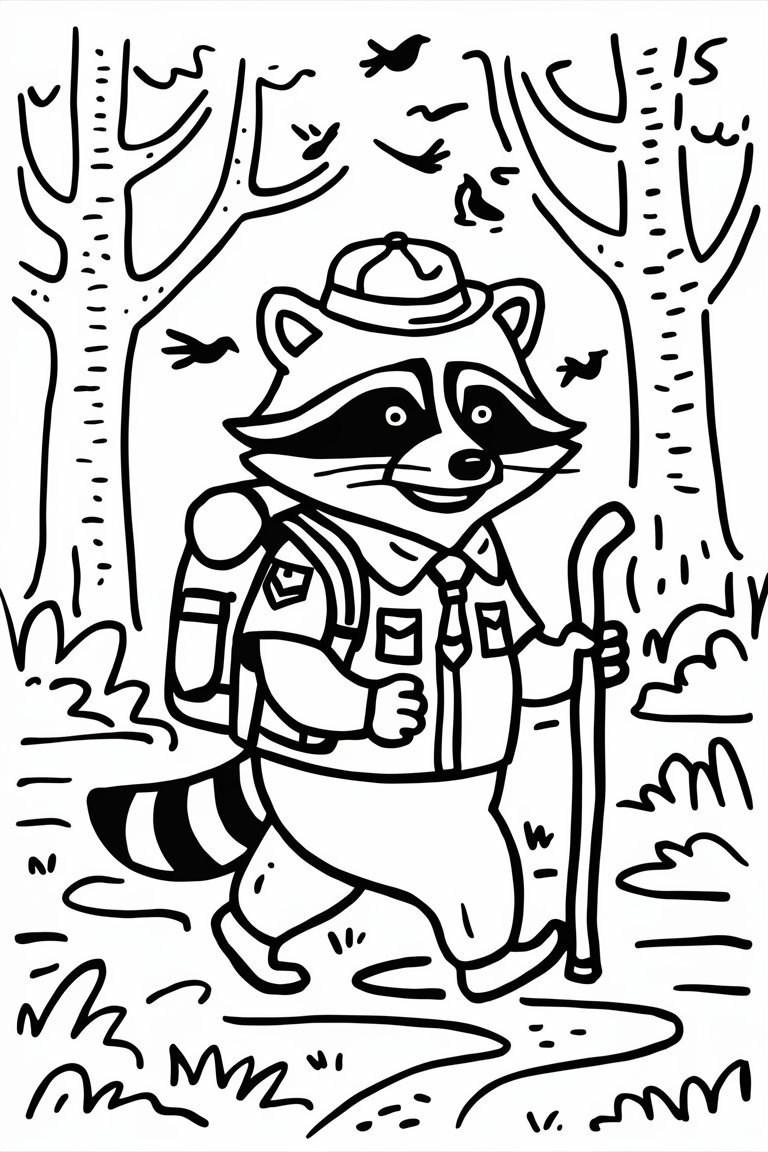 raccoon coloring pages printable