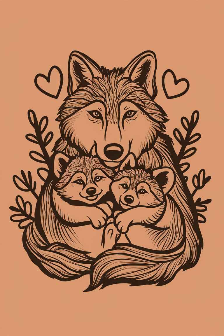 wolf coloring pages easy
