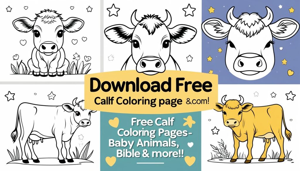 free coloring pages cow and calf