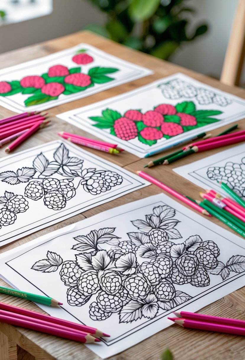 raspberry coloring pages