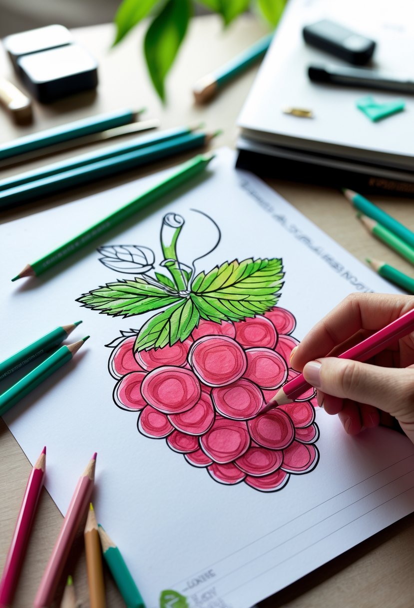 raspberry coloring pages printable