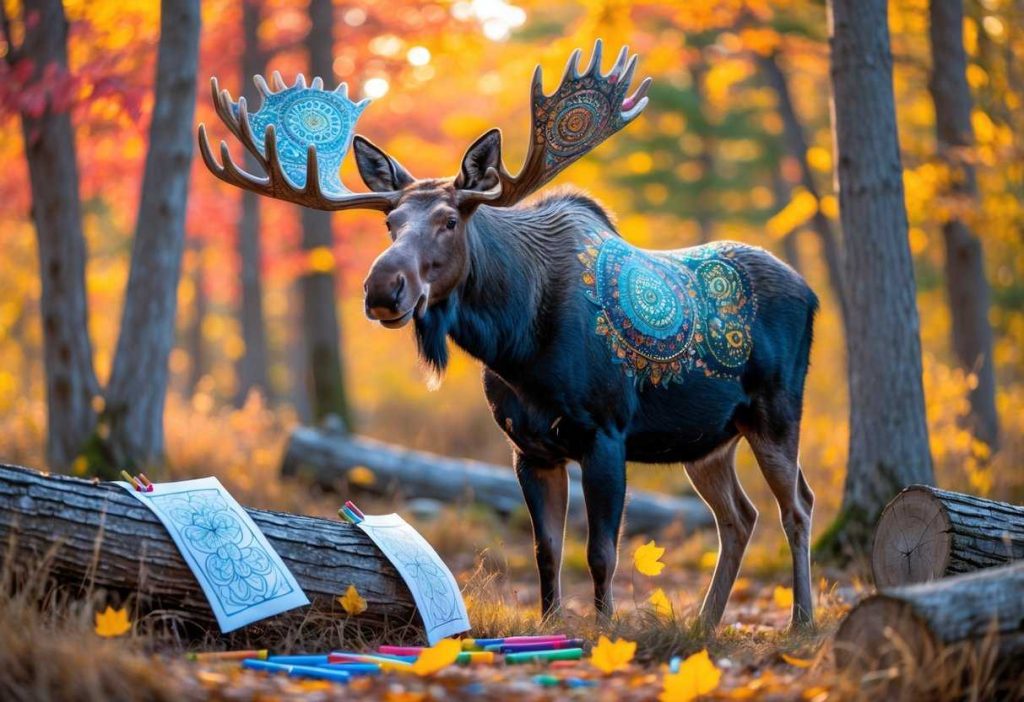 realistic moose coloring pages