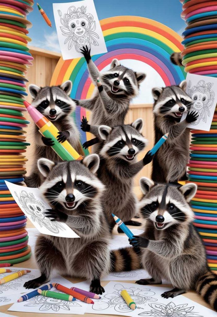 raccoon coloring pages printable