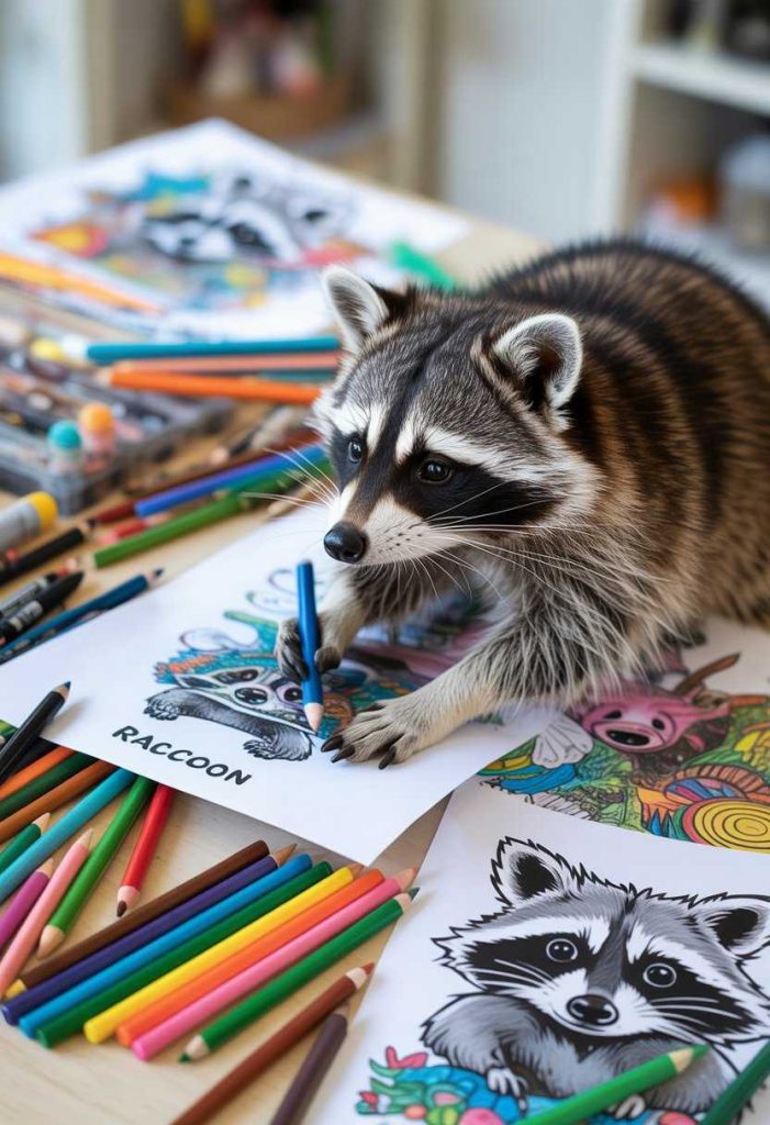 raccoon coloring pages printable free