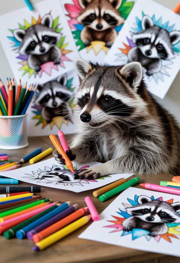 free raccoon coloring pages