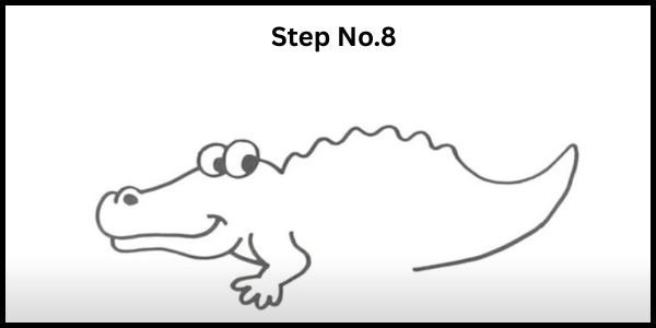 how to draw crocodile lower tail