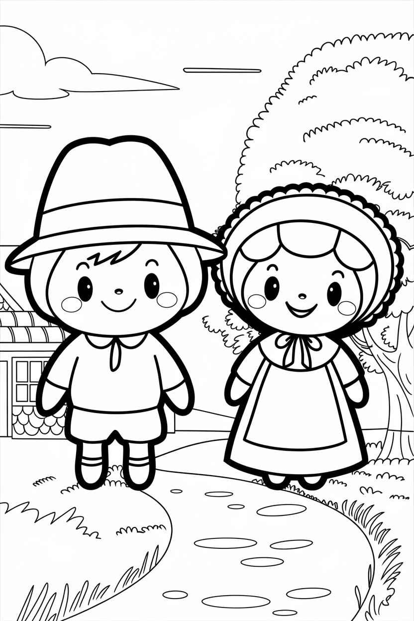 pilgrim coloring pages for kids