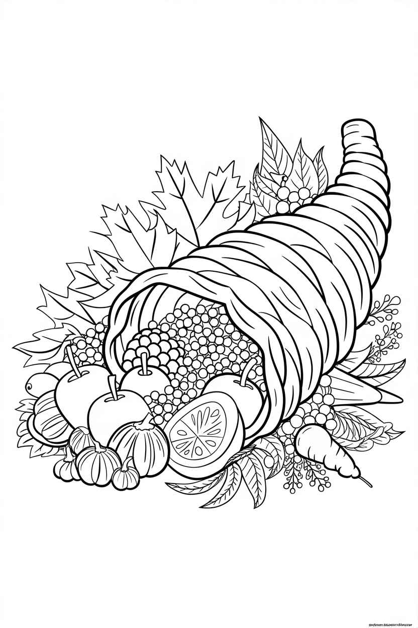 cornucopia coloring pages printable for kids
