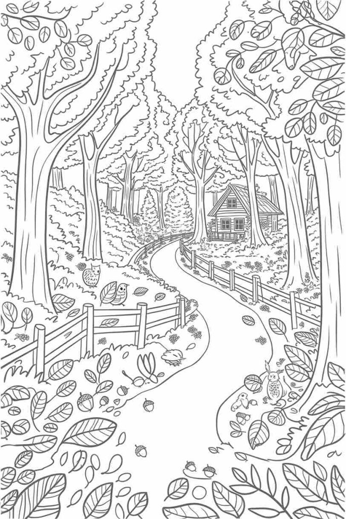 fall coloring pages for adults pdf free