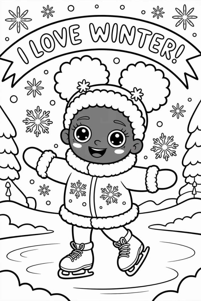 winter coloring pages for kids free printable