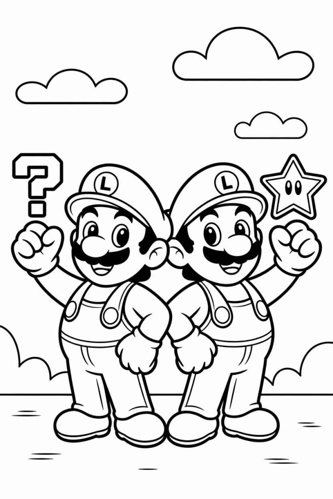 mario and luigi coloring pictures