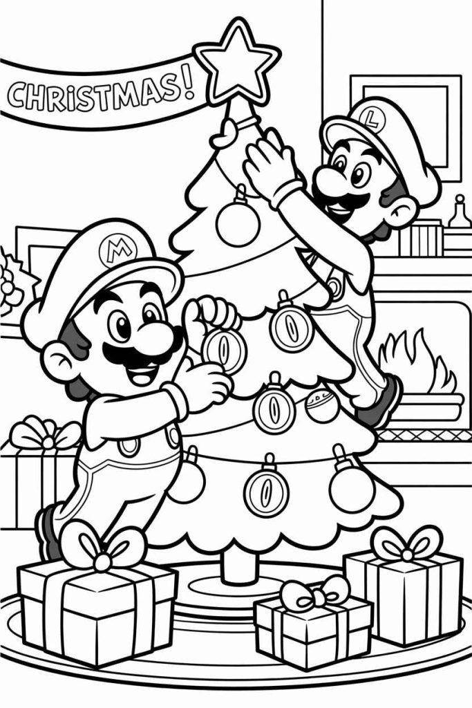 mario and luigi pictures to color online