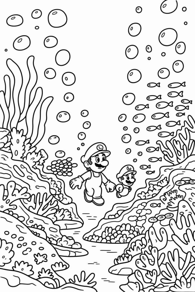 mario and luigi coloring pictures