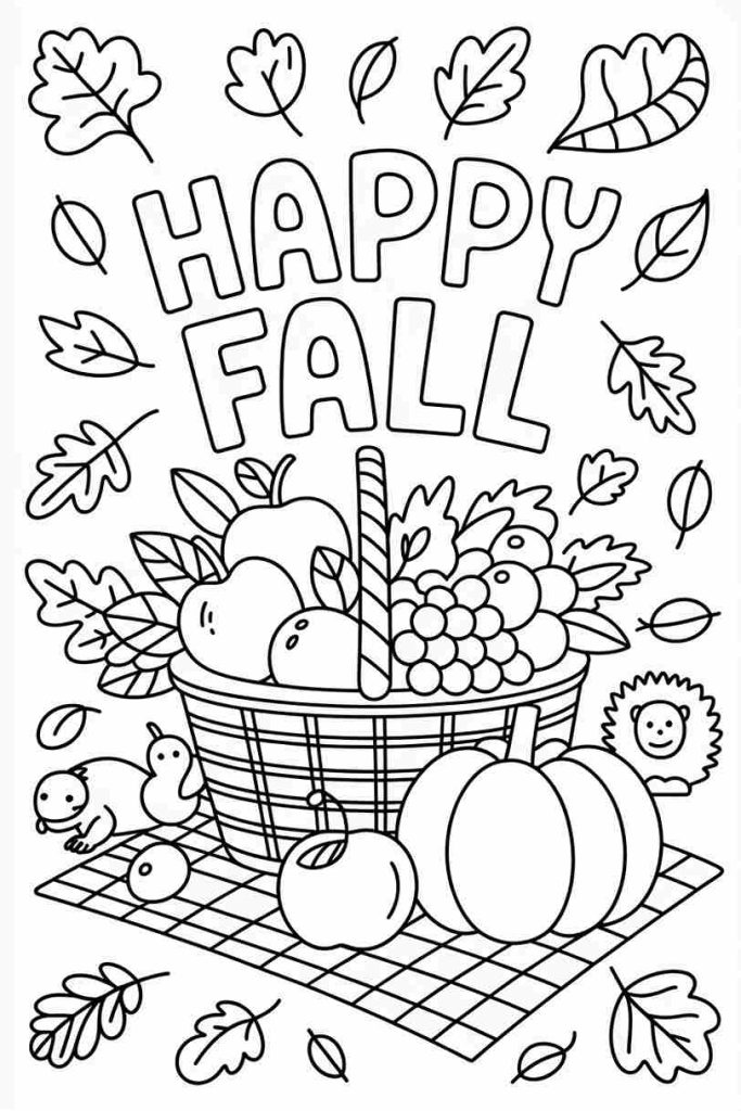 fall coloring pages for adults printable pdf