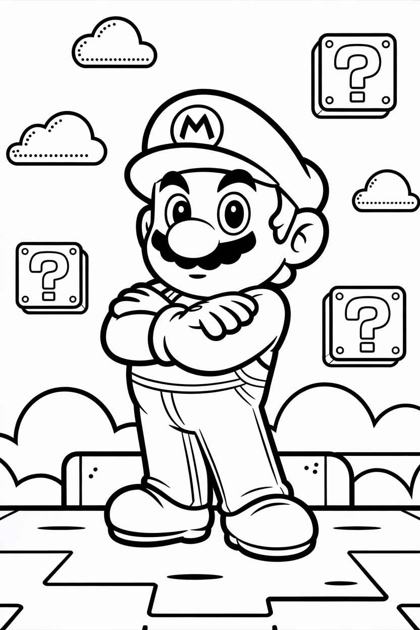 super mario coloring page printable