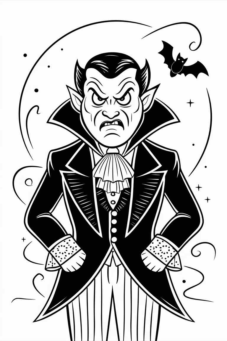 realistic vampire coloring pages