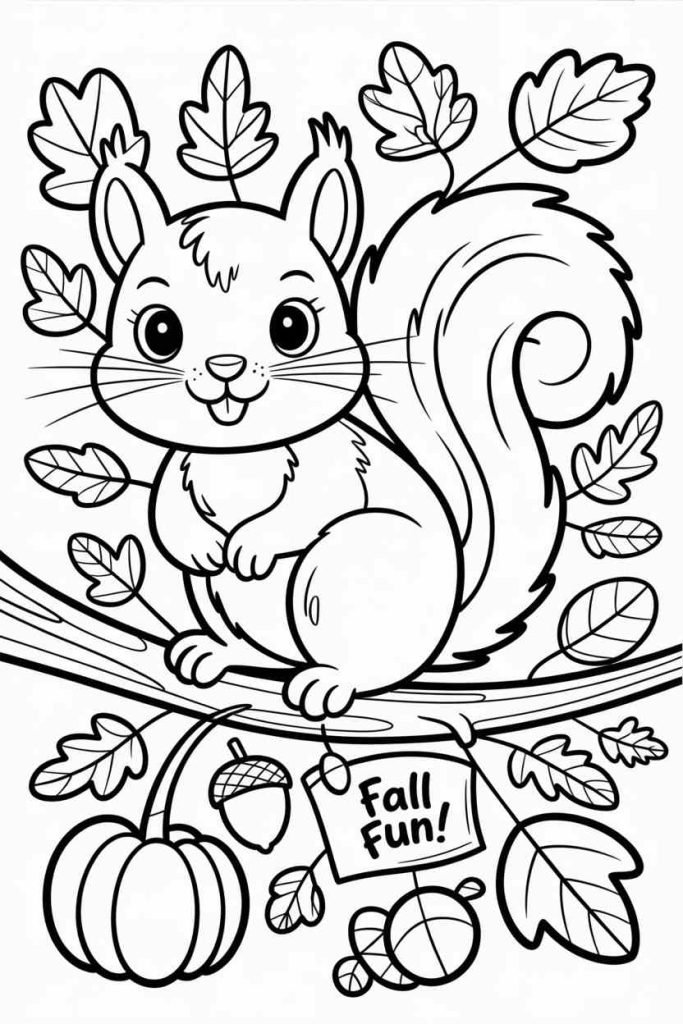 cute fall coloring pages easy