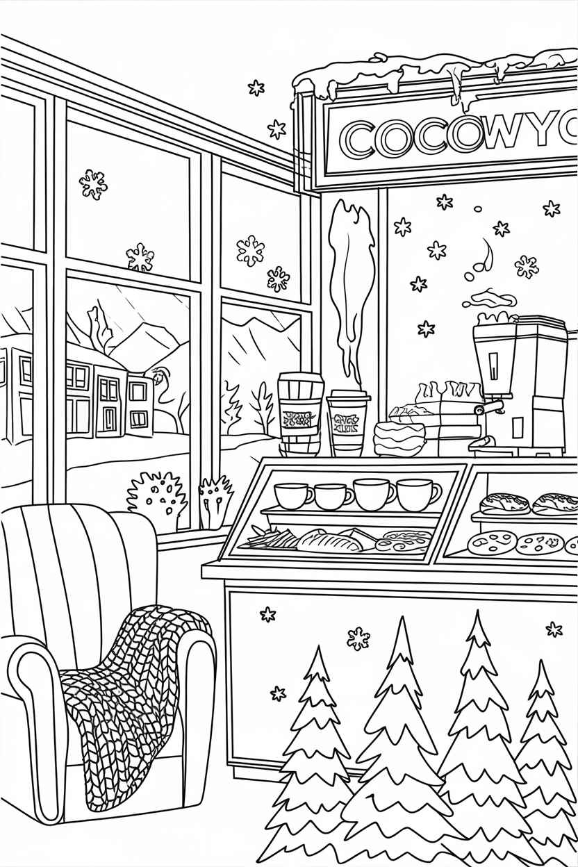 Cozy Christmas Coloring Pages