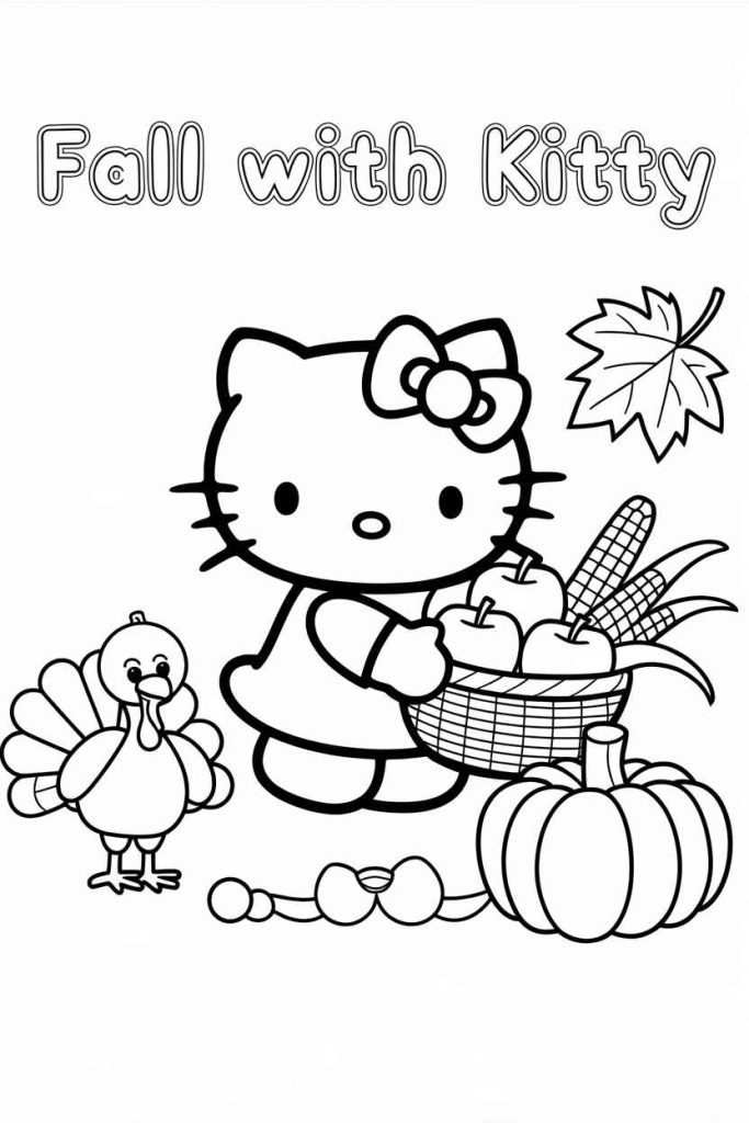 aesthetic hello kitty coloring pages