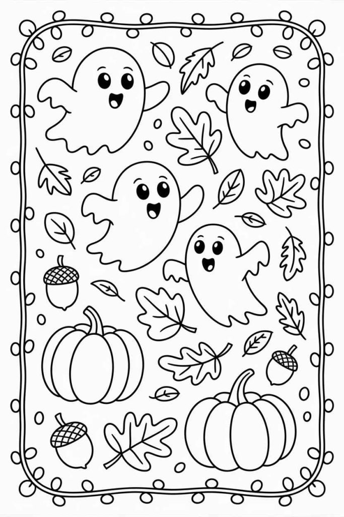 fall and halloween coloring pages printable