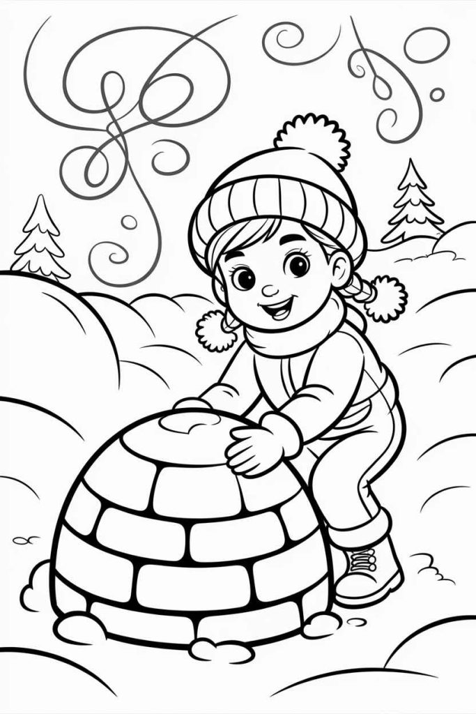 winter coloring pages for kids