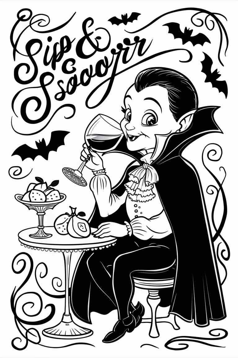 realistic vampire coloring pages