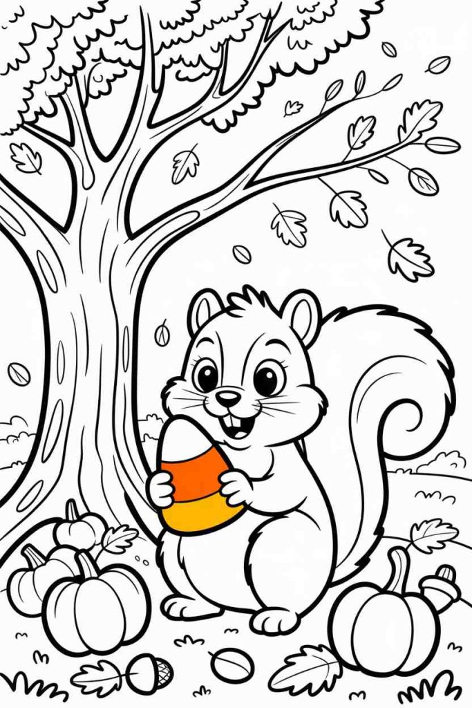 autumn coloring pages for kids-free