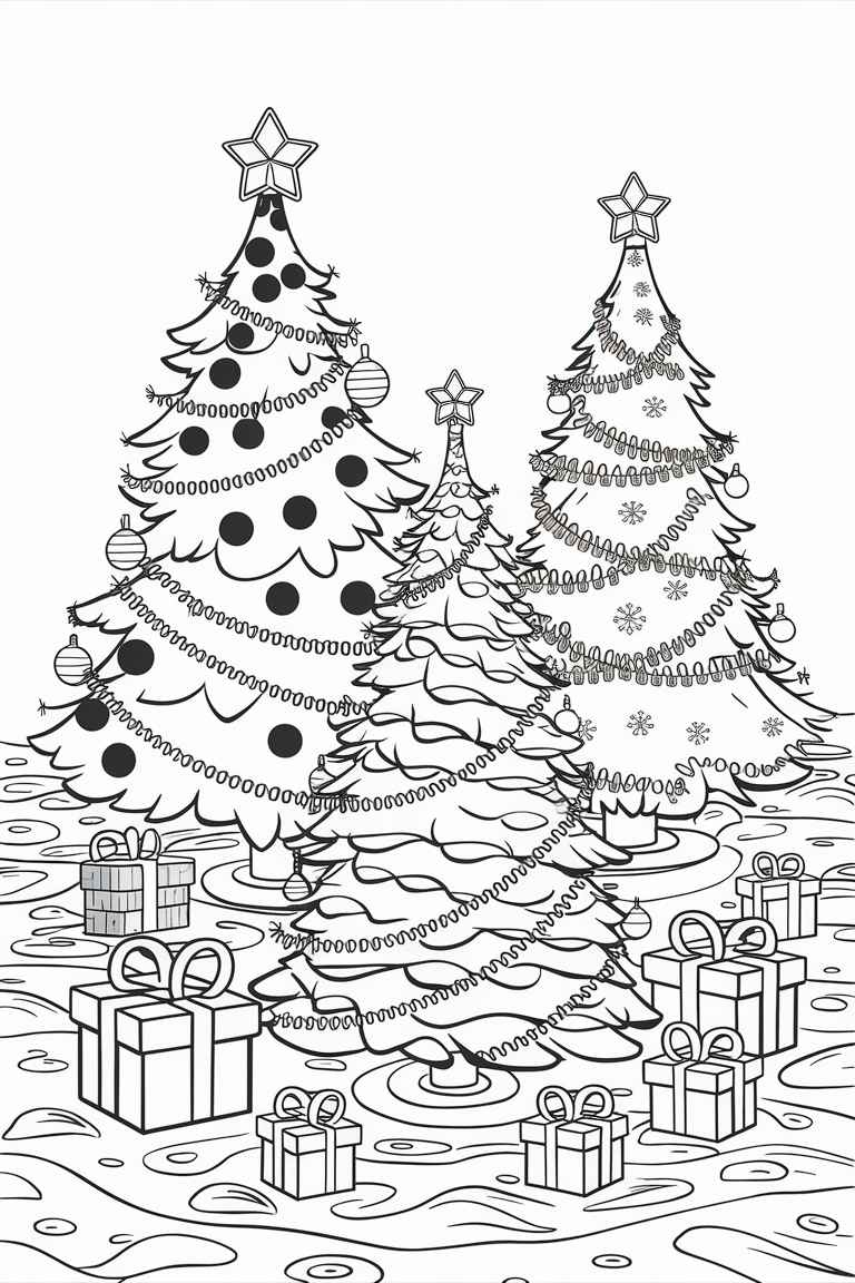 christmas tree coloring pages for toddlers